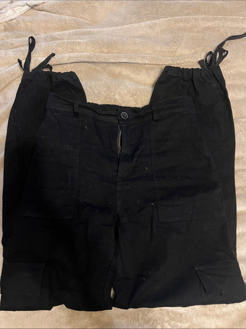 Amazon Black Ankle Cargo Jumpsuit Pants